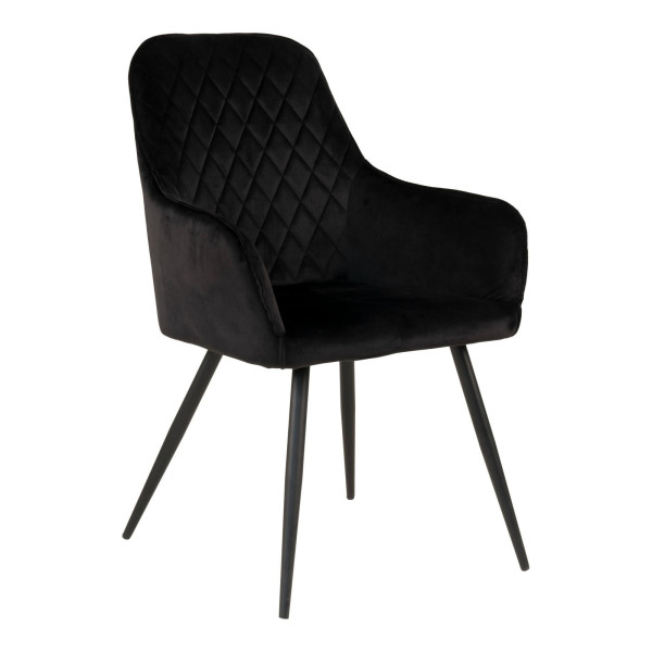 KRZESŁO Harbo czarne WELUROWE nowoczesne glamour PIKOWANE 652415