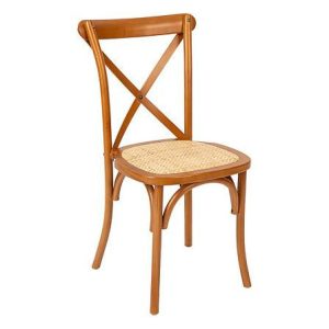KRZESŁO Isak brązowe Z DREWNA BUKOWEGO ozdobione rattanem 480405