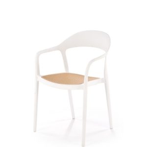 Krzesło K530 białe/beżowe z tworzywa PVC 1003592 Krzesło K530 białe/beżowe z tworzywa PVC 1003592