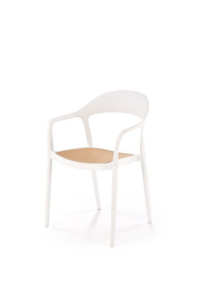 Krzesło K530 białe/beżowe z tworzywa PVC 1003592