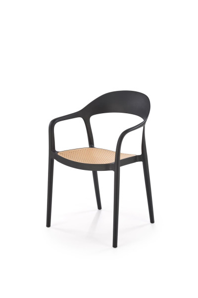 Krzesło K530 czarne/beżowe z tworzywa PVC 1003594