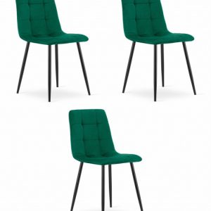 Krzesło KARA – ciemna zieleń aksamit x 3 350612 Krzesło KARA – ciemna zieleń aksamit x 3 350612