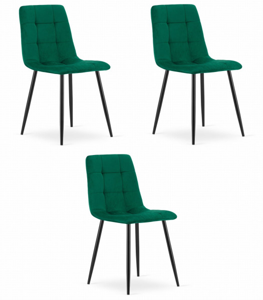 Krzesło KARA - ciemna zieleń aksamit x 3 350612