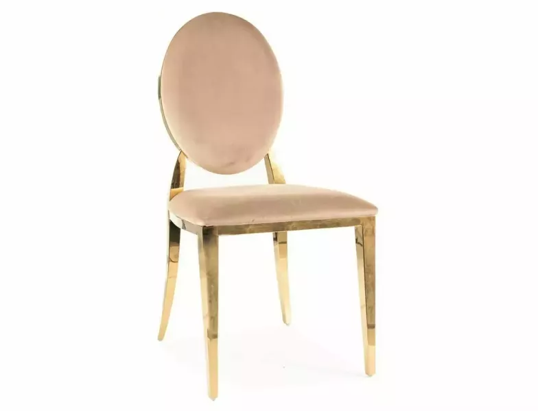 Krzesło KING VELVET beżowe/ złote 864751