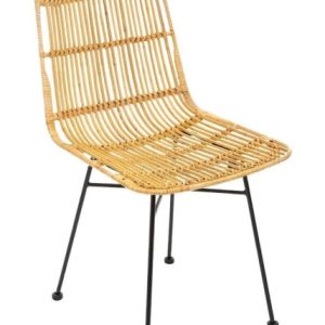 Krzesło Kobu rattanowe beżowe fotel do salonu boho 948805 Krzesło Kobu rattanowe beżowe fotel do salonu boho 948805