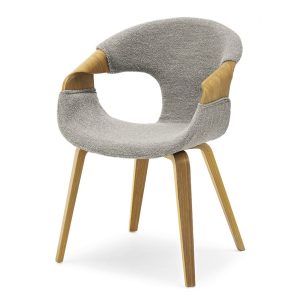 Krzesło Kora dąb szary boucle, podstawa dąb 342514 Krzesło Kora dąb szary boucle, podstawa dąb 342514