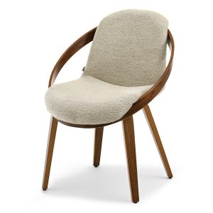 Krzesło Lagos beżowy boucle, podstawa orzech 342506 Krzesło Lagos beżowy boucle, podstawa orzech 342506