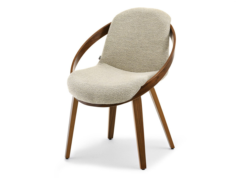 Krzesło Lagos beżowy boucle, podstawa orzech 342506