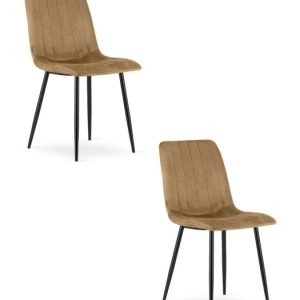 Krzesło Lava – Brązowy Aksamit / Nogi Czarne X 2 785286 Krzesło Lava – Brązowy Aksamit / Nogi Czarne X 2 785286