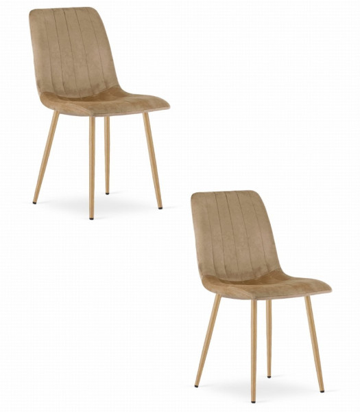 Krzesło LAVA - brązowy aksamit / nogi kolor drewna x 2 356866