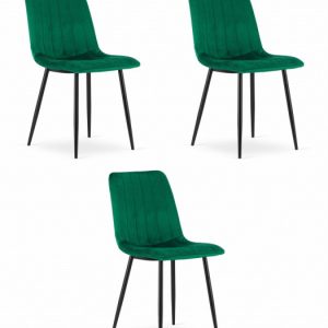 Krzesło LAVA – ciemna zieleń aksamit x 3 314148 Krzesło LAVA – ciemna zieleń aksamit x 3 314148