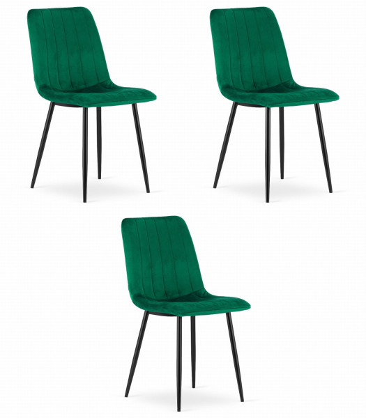 Krzesło LAVA - ciemna zieleń aksamit x 3 314148