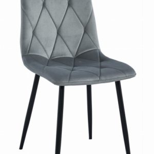Krzesło LIBRA – aksamit srebrno-szary / nogi czarne x 1 355787 Krzesło LIBRA – aksamit srebrno-szary / nogi czarne x 1 355787