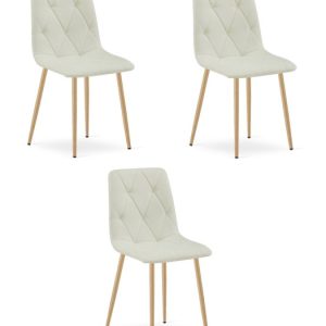 Krzesło Libra – Beż Materiał / Nogi Kolor Drewna X 3 783537 Krzesło Libra – Beż Materiał / Nogi Kolor Drewna X 3 783537