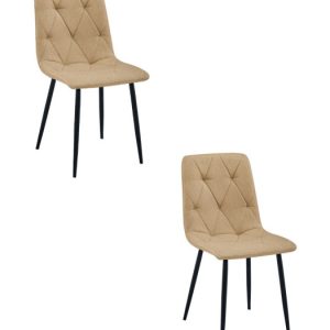 Krzesło Libra – Brąz Materiał / Nogi Czarne X 2 783572 Krzesło Libra – Brąz Materiał / Nogi Czarne X 2 783572
