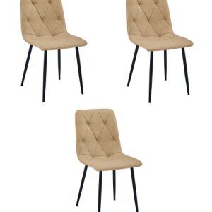Krzesło Libra – Brąz Materiał / Nogi Czarne X 3 783570 Krzesło Libra – Brąz Materiał / Nogi Czarne X 3 783570