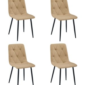 Krzesło Libra – Brąz Materiał / Nogi Czarne X 4 783566 Krzesło Libra – Brąz Materiał / Nogi Czarne X 4 783566