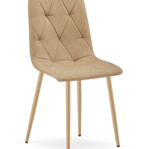 Krzesło LIBRA – brąz materiał / nogi kolor drewna x 1 783527 Krzesło LIBRA – brąz materiał / nogi kolor drewna x 1 783527