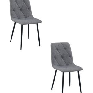 Krzesło Libra – Ciemny Szary Materiał / Nogi Czarne X 2 783554 Krzesło Libra – Ciemny Szary Materiał / Nogi Czarne X 2 783554