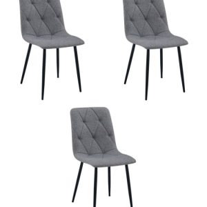 Krzesło Libra – Ciemny Szary Materiał / Nogi Czarne X 3 783596 Krzesło Libra – Ciemny Szary Materiał / Nogi Czarne X 3 783596