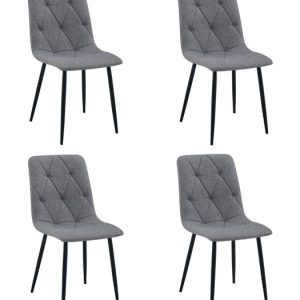 Krzesło Libra – Ciemny Szary Materiał / Nogi Czarne X 4 783528 Krzesło Libra – Ciemny Szary Materiał / Nogi Czarne X 4 783528