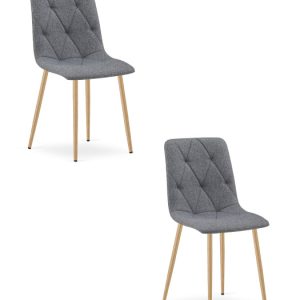 Krzesło Libra – Ciemny Szary Materiał, Nogi Kolor Drewna 2 szt. 938708 Krzesło Libra – Ciemny Szary Materiał, Nogi Kolor Drewna 2 szt. 938708