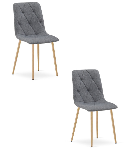 Krzesło Libra - Ciemny Szary Materiał, Nogi Kolor Drewna 2 szt. 938708