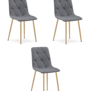 Krzesło Libra – Ciemny Szary Materiał, Nogi Kolor Drewna 3 szt. 938719 Krzesło Libra – Ciemny Szary Materiał, Nogi Kolor Drewna 3 szt. 938719