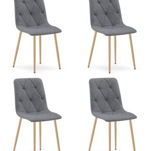 Krzesło Libra – Ciemny Szary Materiał, Nogi Kolor Drewna 4 szt. 938710 Krzesło Libra – Ciemny Szary Materiał, Nogi Kolor Drewna 4 szt. 938710