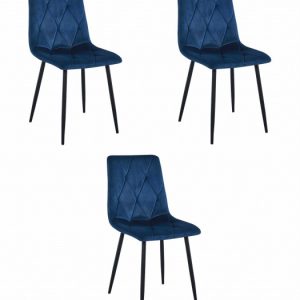 Krzesło LIBRA – granat aksamit / nogi czarne x 3 352890 Krzesło LIBRA – granat aksamit / nogi czarne x 3 352890