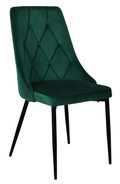 Krzesło LINCOLN VELVET tapicerowane ciemnozielony aksamit 335005