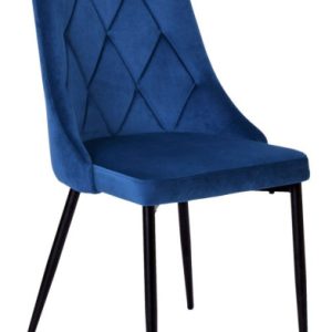 Krzesło LINCOLN VELVET tapicerowane granatowy aksamit 334997 Krzesło LINCOLN VELVET tapicerowane granatowy aksamit 334997