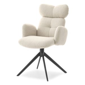 Krzesło Madeline Kremowy Boucle, Podstawa Czarny 344387 Krzesło Madeline Kremowy Boucle, Podstawa Czarny 344387