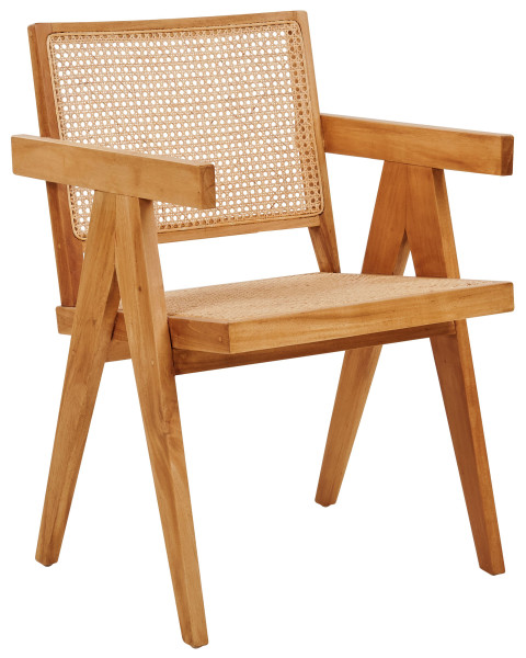 Krzesło mahoniowe z plecionką jasne drewno 115538