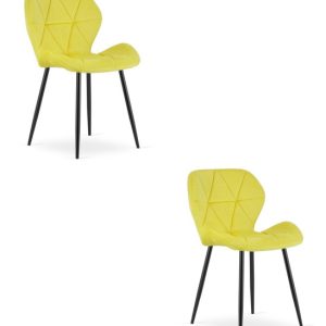 Krzesło Mango – Aksamit Żółty / Nogi Czarne X 2 1084024 Krzesło Mango – Aksamit Żółty / Nogi Czarne X 2 1084024