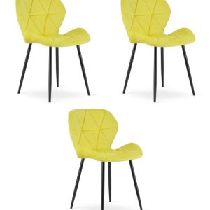 Krzesło Mango – Aksamit Żółty / Nogi Czarne X 3 1084141 Krzesło Mango – Aksamit Żółty / Nogi Czarne X 3 1084141