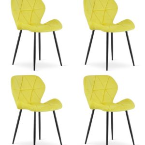 Krzesło Mango – Aksamit Żółty / Nogi Czarne X 4 1084101 Krzesło Mango – Aksamit Żółty / Nogi Czarne X 4 1084101