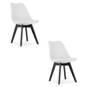 Krzesło MARK – białe / nogi czarne x 2 314178 Krzesło MARK – białe / nogi czarne x 2 314178