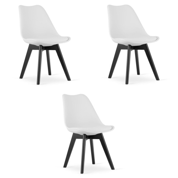 Krzesło MARK - białe / nogi czarne x 3 314172