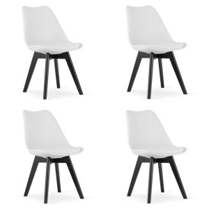 Krzesło MARK – białe / nogi czarne x 4 783540 Krzesło MARK – białe / nogi czarne x 4 783540