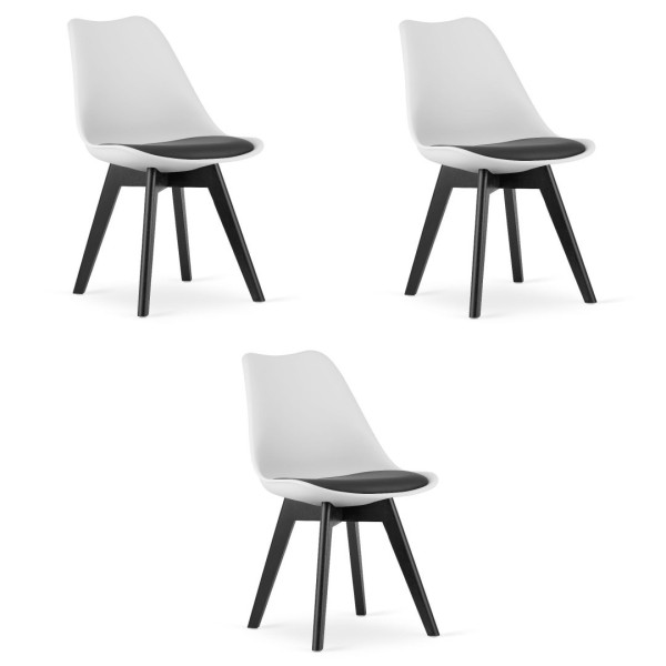 Krzesło MARK biało czarne / nogi czarne x 3 314180