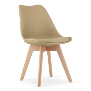 Krzesło MARK – ciemny beż / naturalne nogi x 1 362169 Krzesło MARK – ciemny beż / naturalne nogi x 1 362169