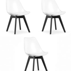 Krzesło MARK – przezroczyste / nogi czarne x 3 357072 Krzesło MARK – przezroczyste / nogi czarne x 3 357072