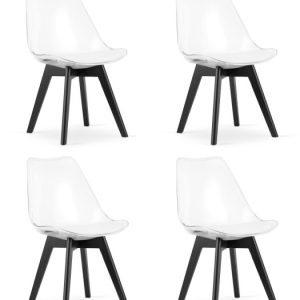 Krzesło MARK – przezroczyste / nogi czarne x 4 357070 Krzesło MARK – przezroczyste / nogi czarne x 4 357070