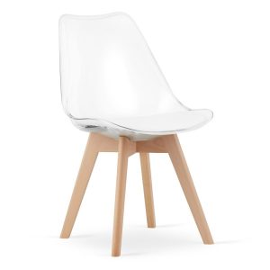 Krzesło MARK – przezroczyste / nogi naturalne x 1 204477 Krzesło MARK – przezroczyste / nogi naturalne x 1 204477