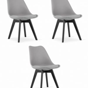 Krzesło MARK – szare / nogi czarne x 3 314168 Krzesło MARK – szare / nogi czarne x 3 314168