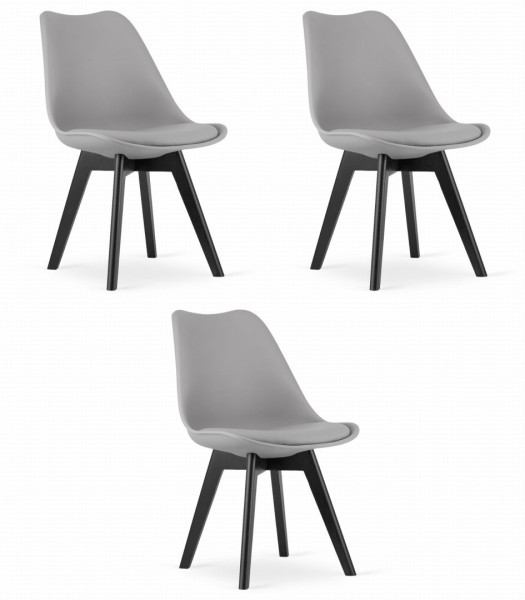 Krzesło MARK - szare / nogi czarne x 3 314168