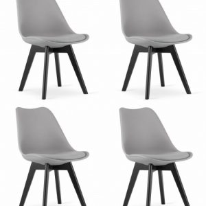 Krzesło MARK – szare / nogi czarne x 4 783586 Krzesło MARK – szare / nogi czarne x 4 783586