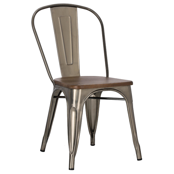 KRZESŁO METALICZNE Paris Wood SOSNOWE SIEDZENIE orzech 45291