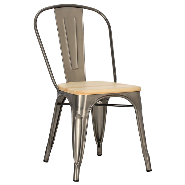 KRZESŁO METALICZNE Paris Wood z metalu SOSNA NATURALNA 45290